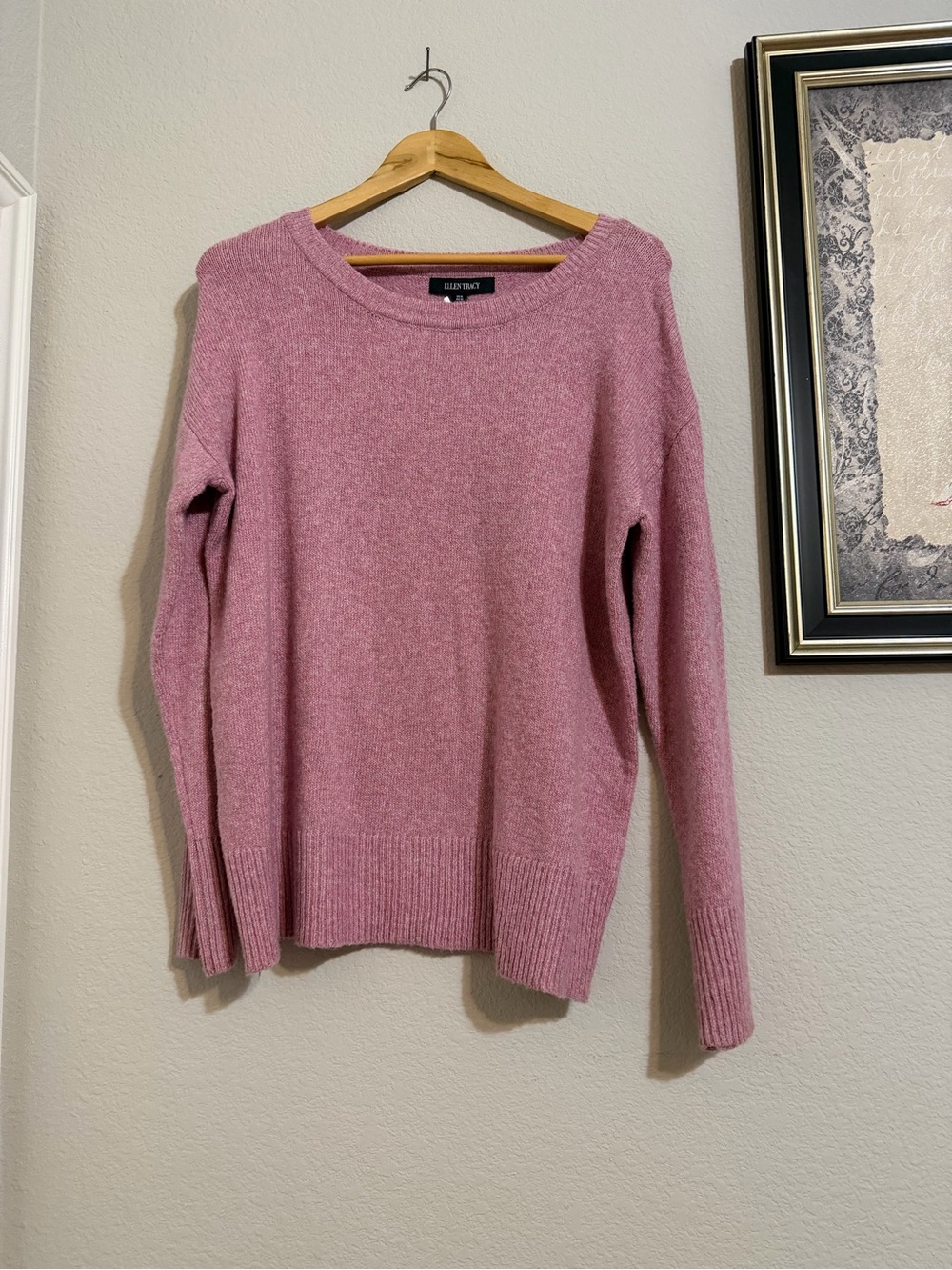 Ellen Tracy Rose Pink Crewneck Sweater